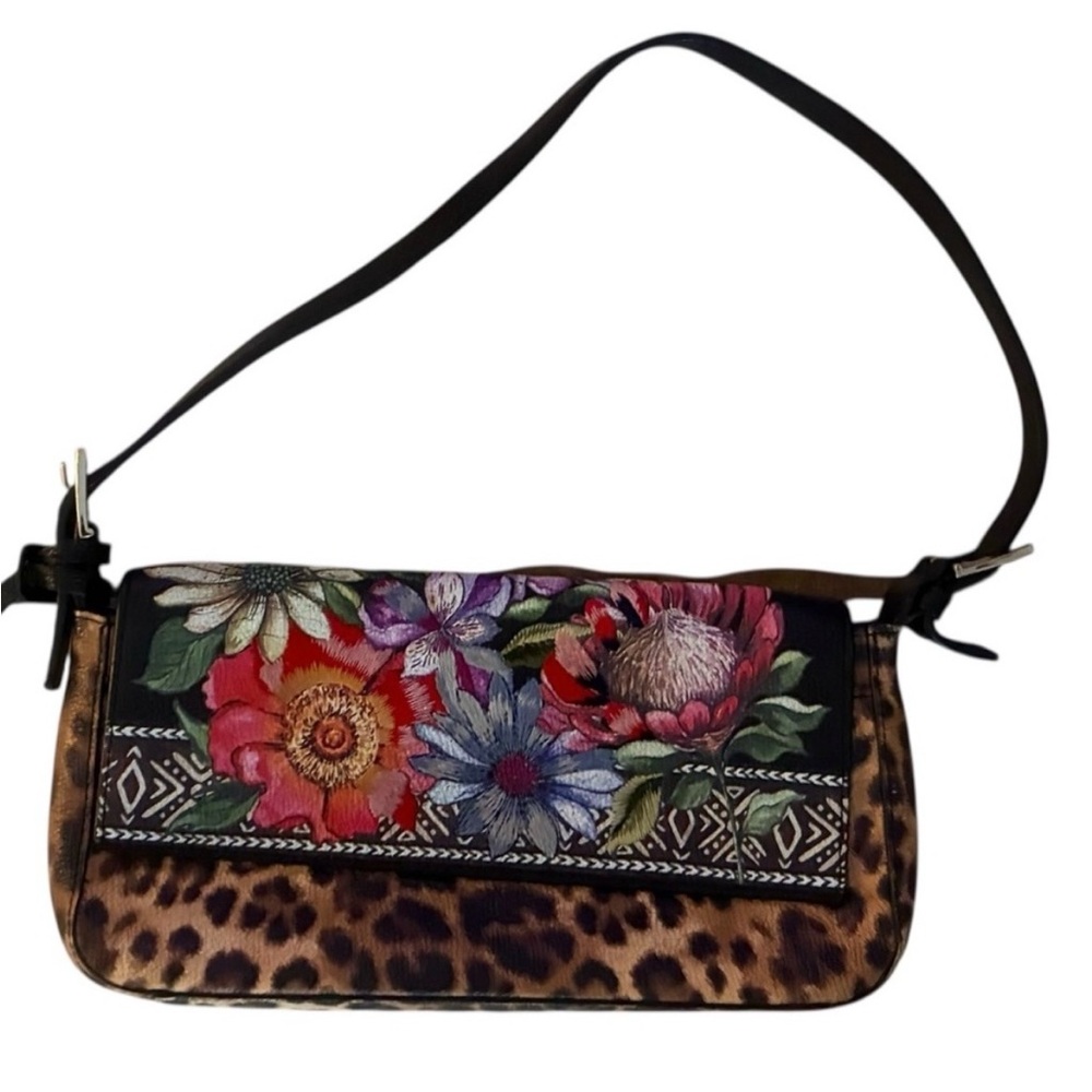 Brighton Floral Embroidered Shoulder Bag – Multicolor – Size OS